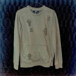 “Olive Green Distressed Sweater”